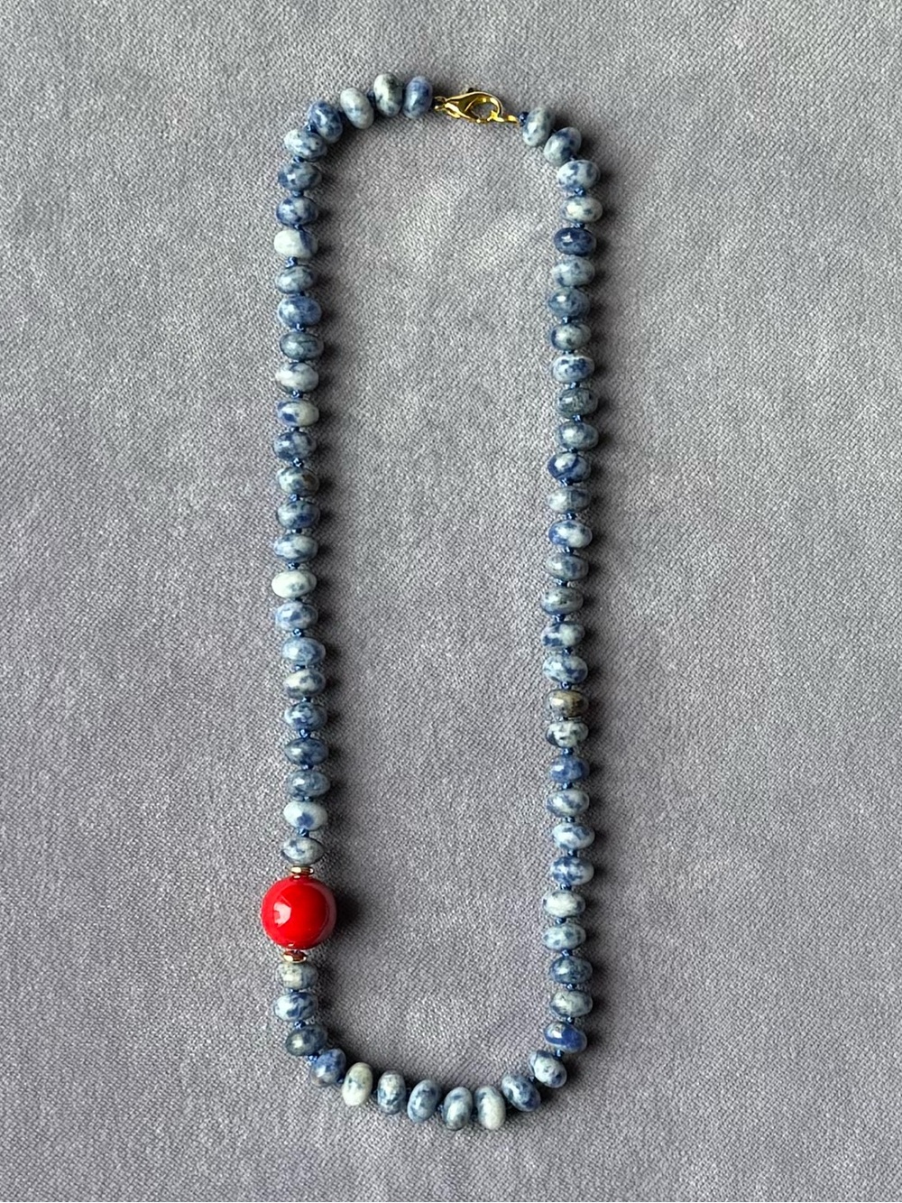 NWOT Tuckernuck Sodalite and Coral Asymmetrical Necklace